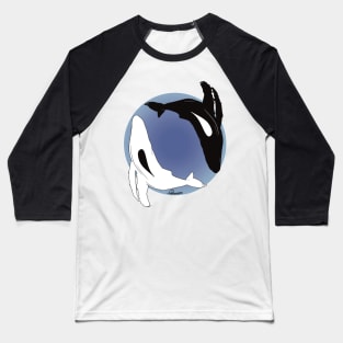 Yin Yang Whales Baseball T-Shirt